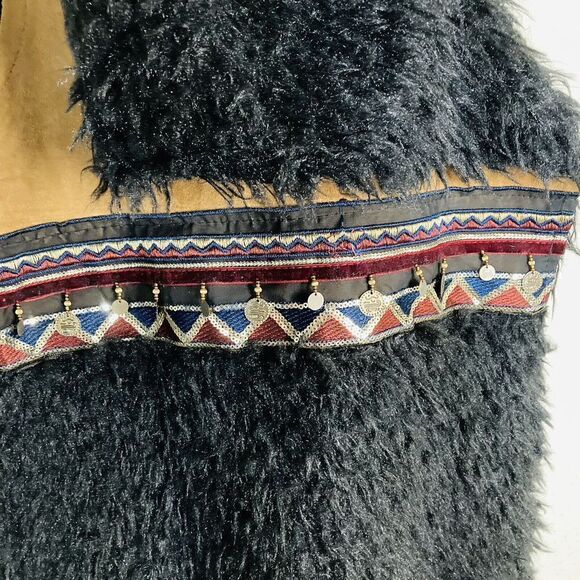 Scandal Italy Womens Serenity Brown And Black Faux Fur Boho Vest One Size - Picture 11 of 16